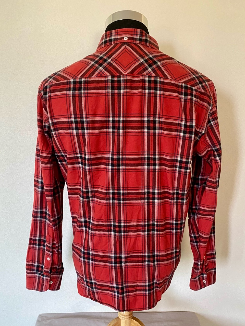 Billy Reid Men’s Slim Fit Red Plaid Shirt (L - fits Medium) Cotton Button Down - Picture 4 of 7